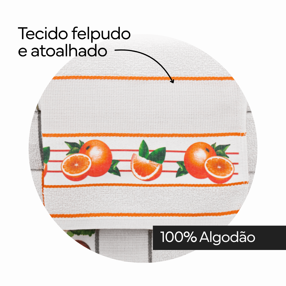 Segunda Linha - Pano de Copa Prato Transfer - 45x70cm