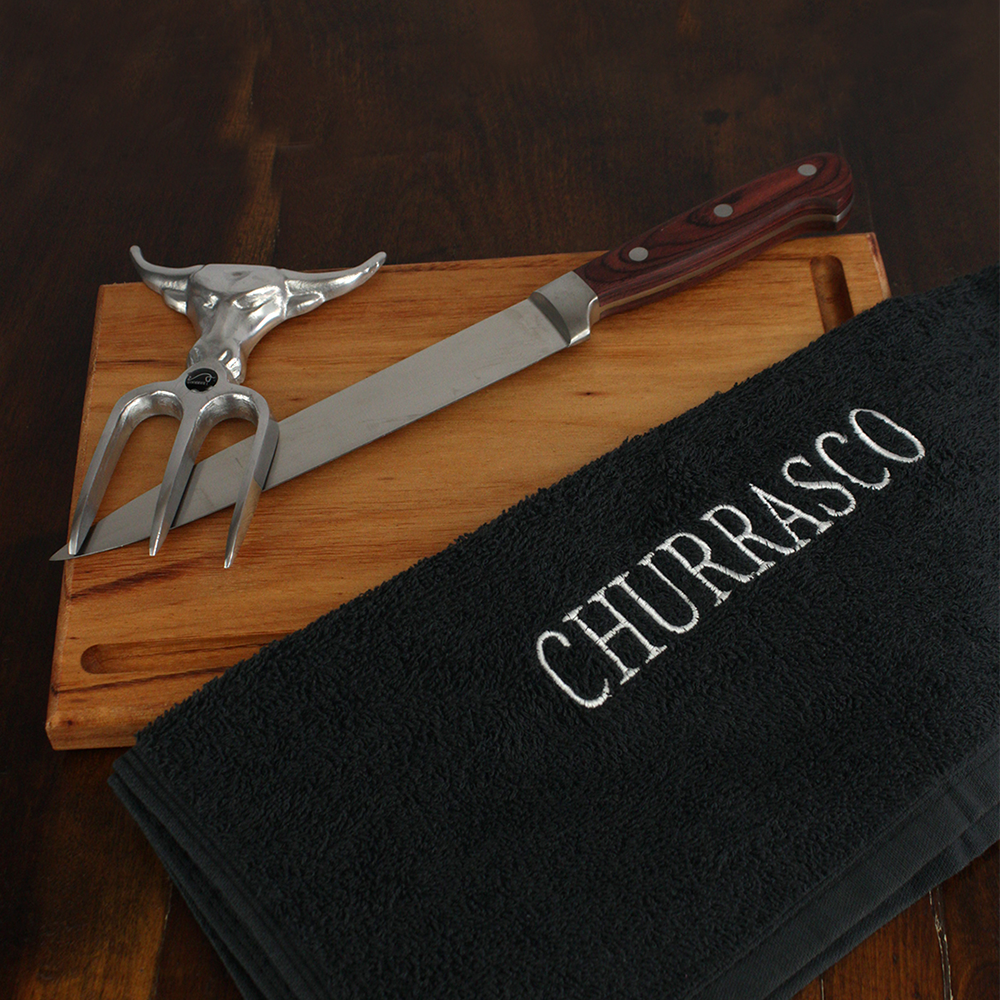 Pano de Prato Personalizado "Churrasco" - 40x65cm