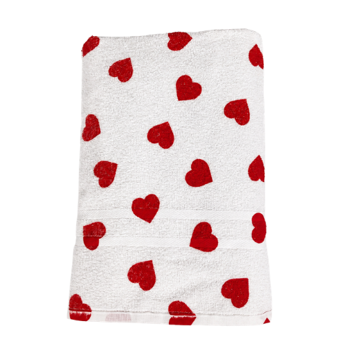 Toalha de Banho Estampada Coração 69 x 130