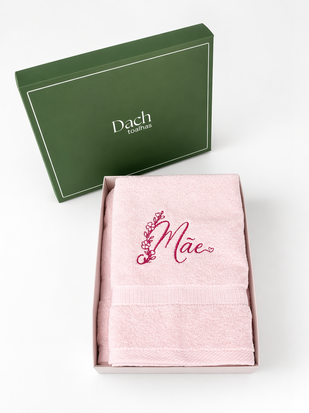 Kit Dia das Mães - Jogo com 2 Toalhas Quebec Personalizadas + 1 vela